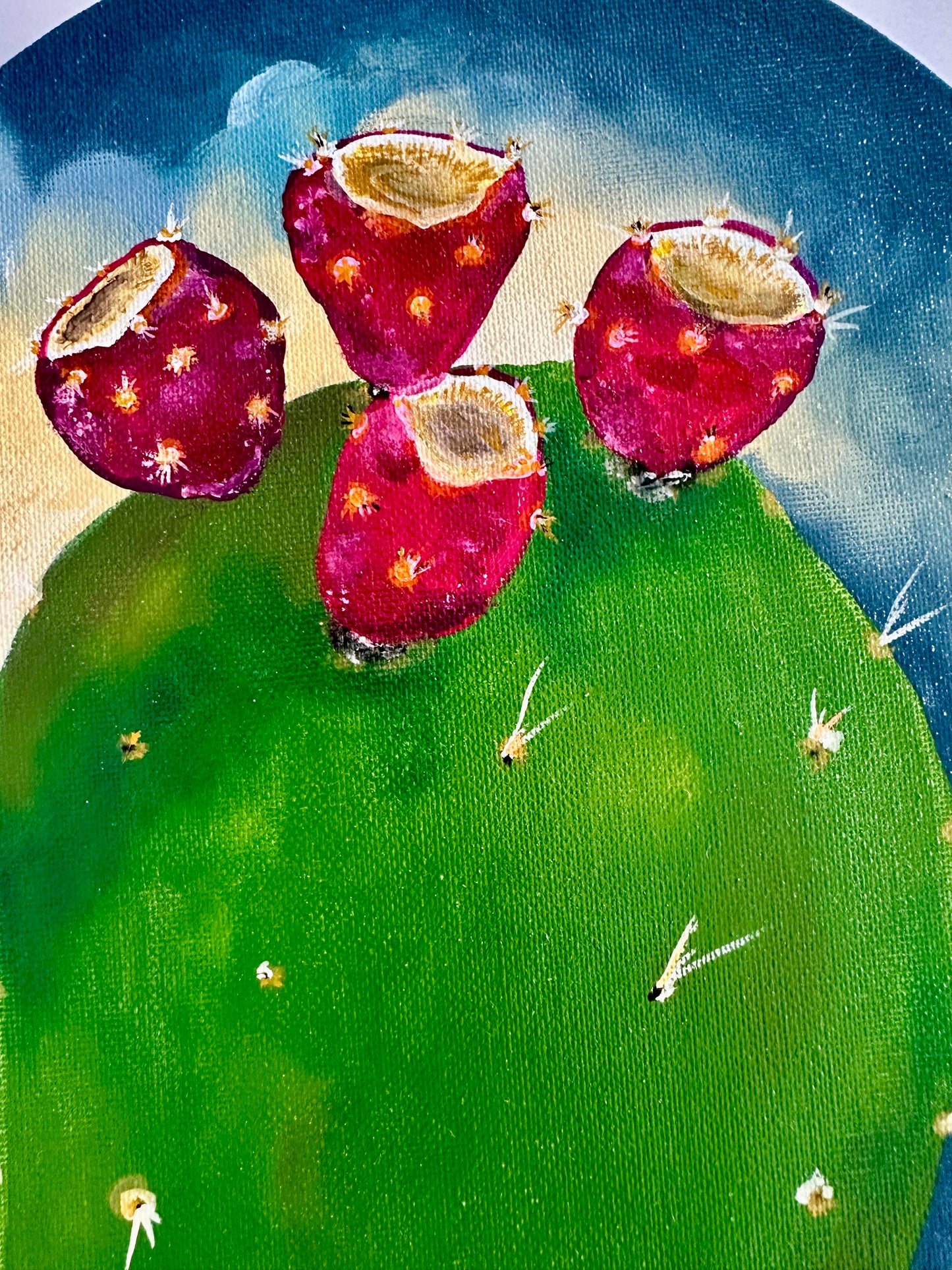 Cactus heart Nopales de mi corazón painting