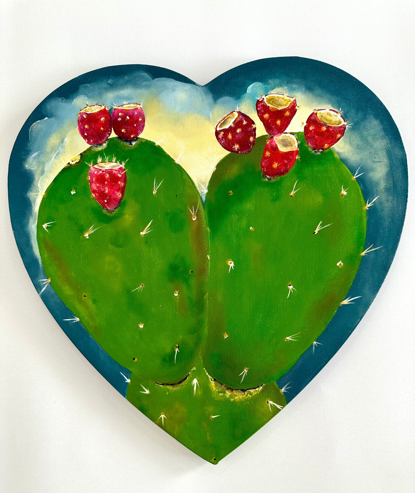 Cactus heart Nopales de mi corazón painting