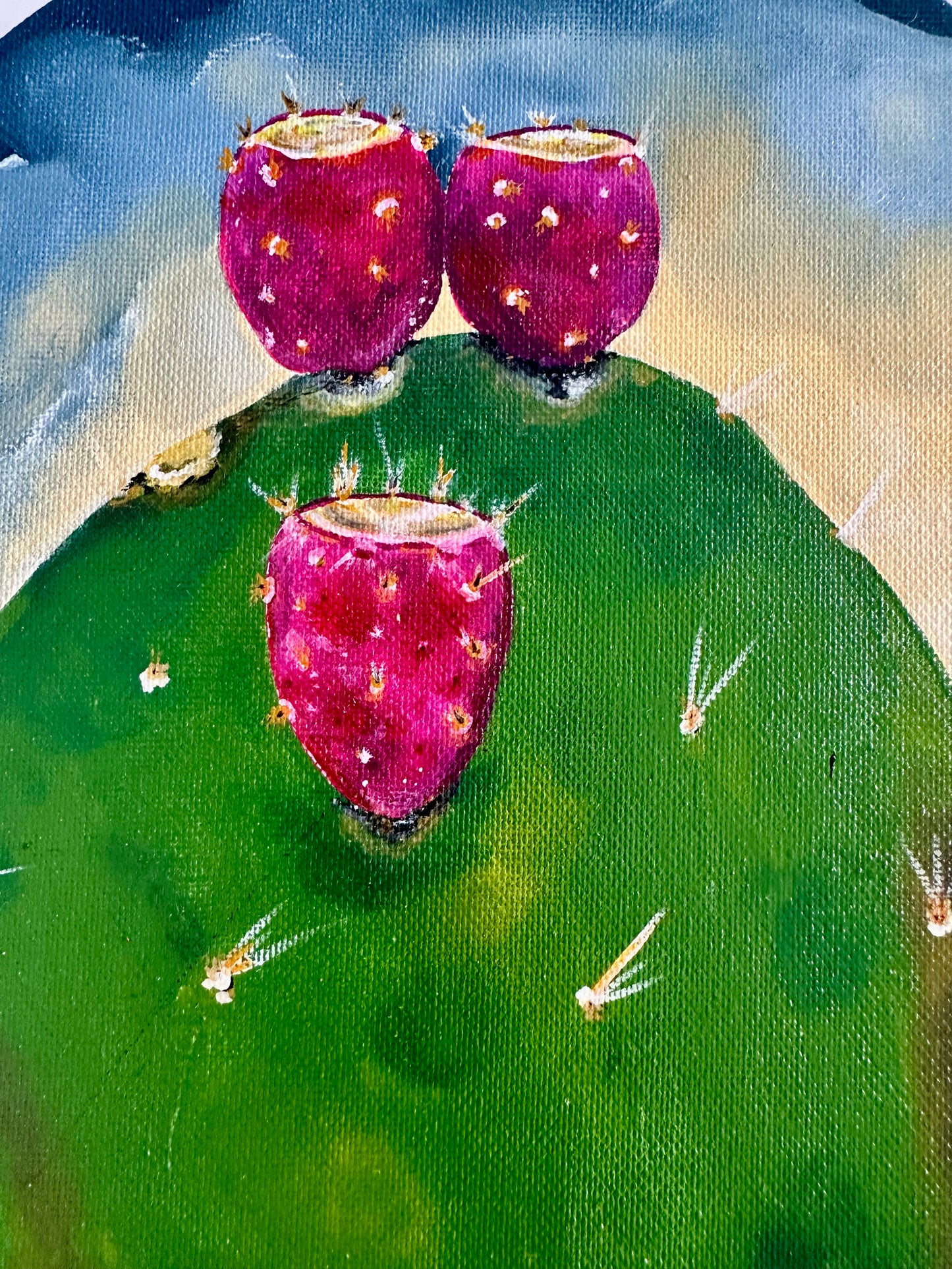 Cactus heart Nopales de mi corazón painting